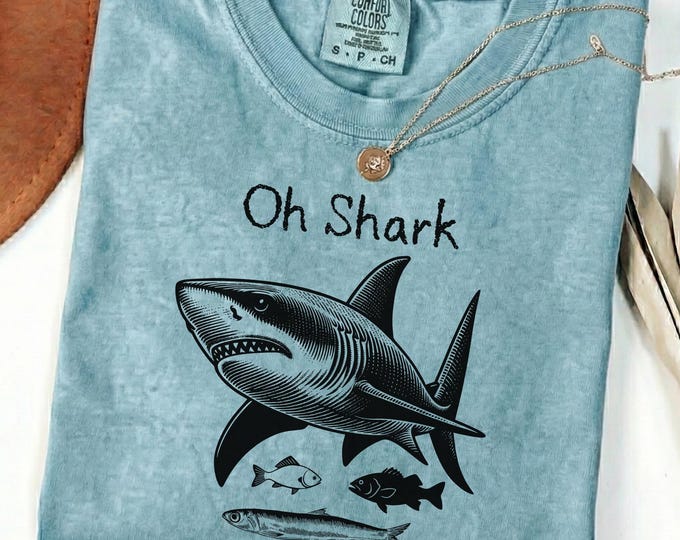 Comfort Colors® Shark Ocean Life Shirt: Oh Shark T-shirt, Sea Life Beach Summer Tee