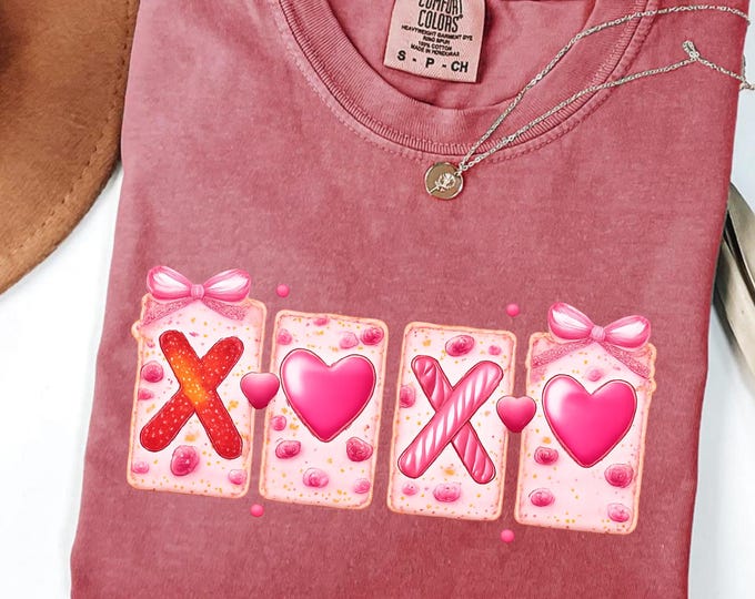 Retro Preppy XOXO Valentine Shirt: Pink Red Heart Coquette Sweatshirt