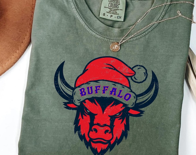 Buffalo Football Christmas Shirt: Buffalo Mascot Fan Game Day Crewneck