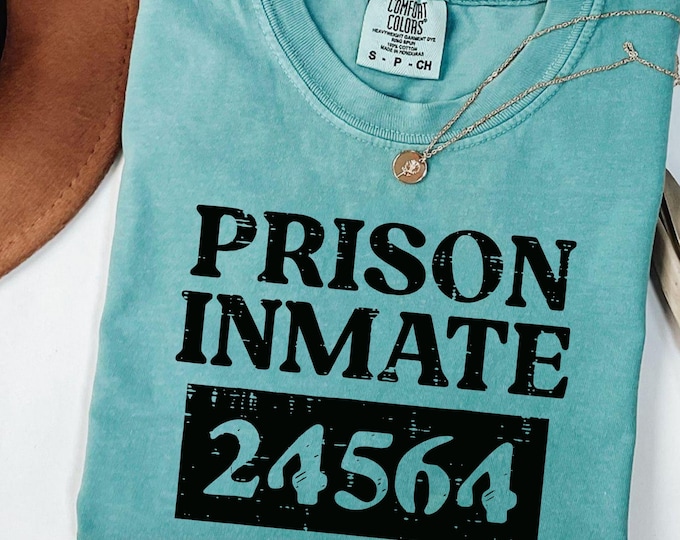 Halloween Prisoner Prison Inmate Shirt: Funny Halloween Jail Number Tee
