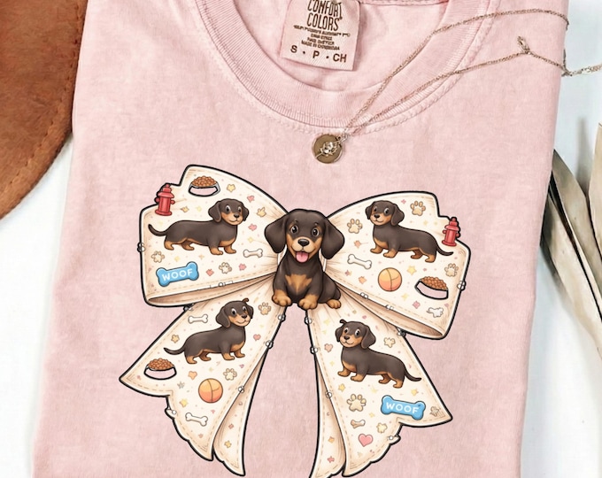 Wiener Dog Coquette Bow Valentine Shirt: Retro Dachshund Valentine Sweatshirt