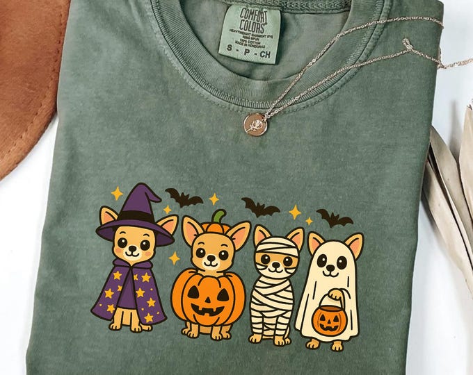 Chihuahua Halloween Shirt: Spooky Dog Costume Crewneck