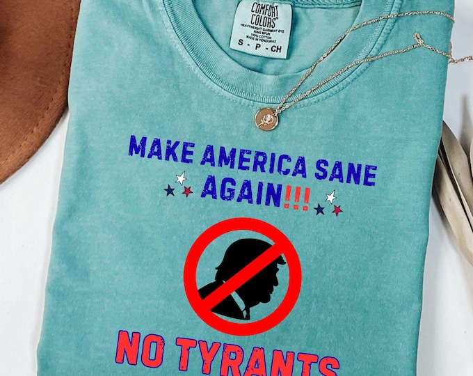 Make America Sane Again T-Shirt: No Kings in America Apparel, Anti Trump Protest Crewneck