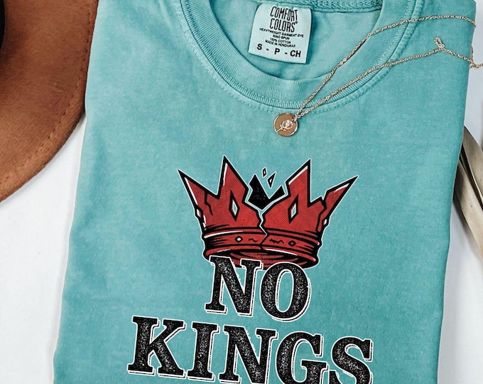No Kings Feminist Statement Shirt: Political Slogan Patriotic Tee, No Kings Protest Top