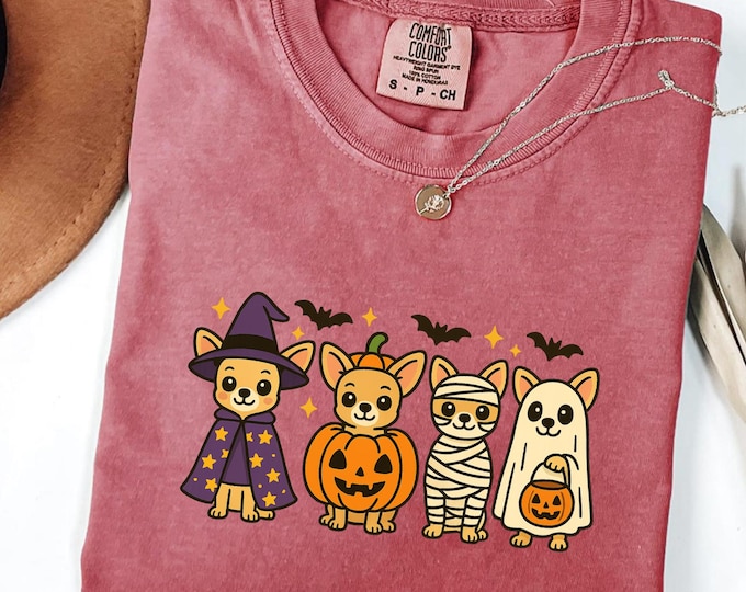 Chihuahua Dogs Halloween Shirt: Cute Chihuahua Dog Lover Fall Tee