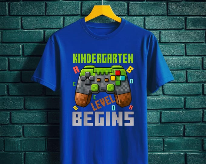 Kindergarten Level Unlocked Shirt: First Day of School Gaming Tee