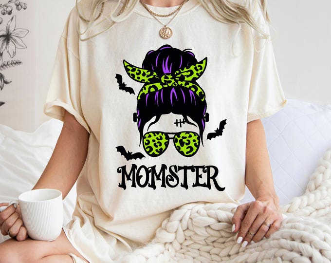 Momster Halloween Sweatshirt: Groovy Spooky Season Mom Shirt