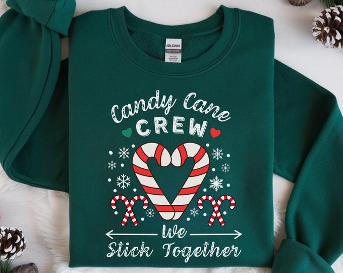 Candy Cane Christmas Family T-shirt: Matching Family Candy Cane Crew Sweatshirt