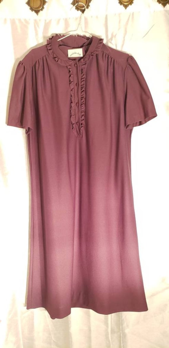 purple dress, collared dress, casual dress, retro