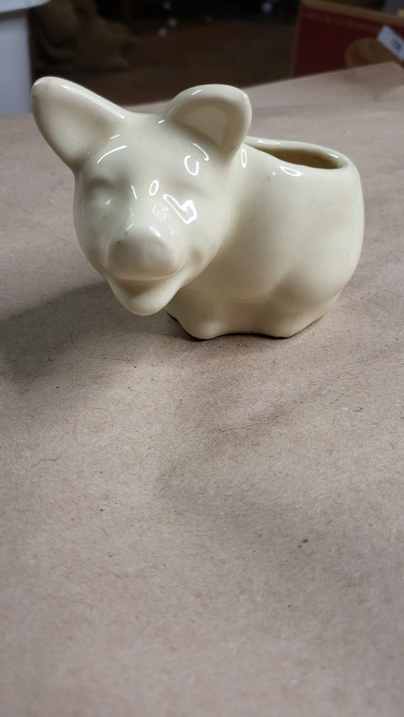 Pig Planter White Pig Pig Lover Pig Gift Happy Pig Etsy