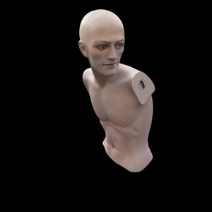 Vintage 80s Mannequin Head – 27” Tall Sculptural Display Bust – High Fashion Prop – Retro Editorial Decor