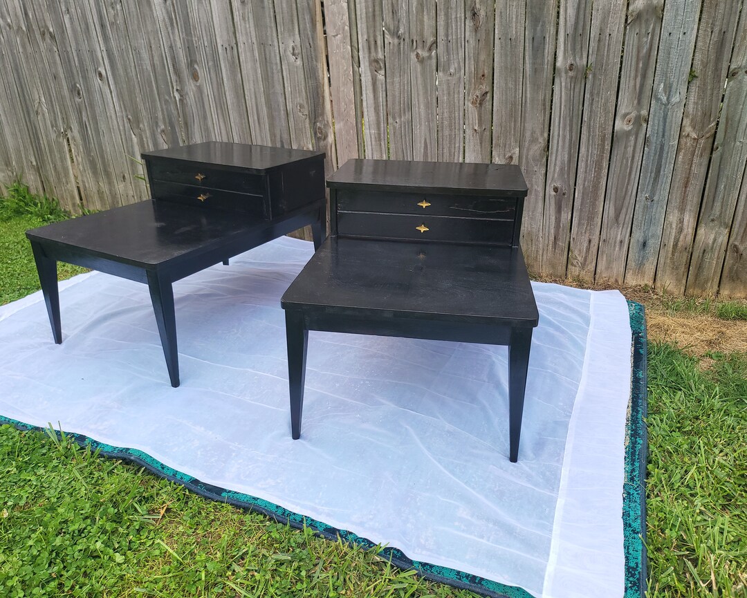 Black Side Tables, Gothic Furniture, Burnt Wood Furniture, Unique Black