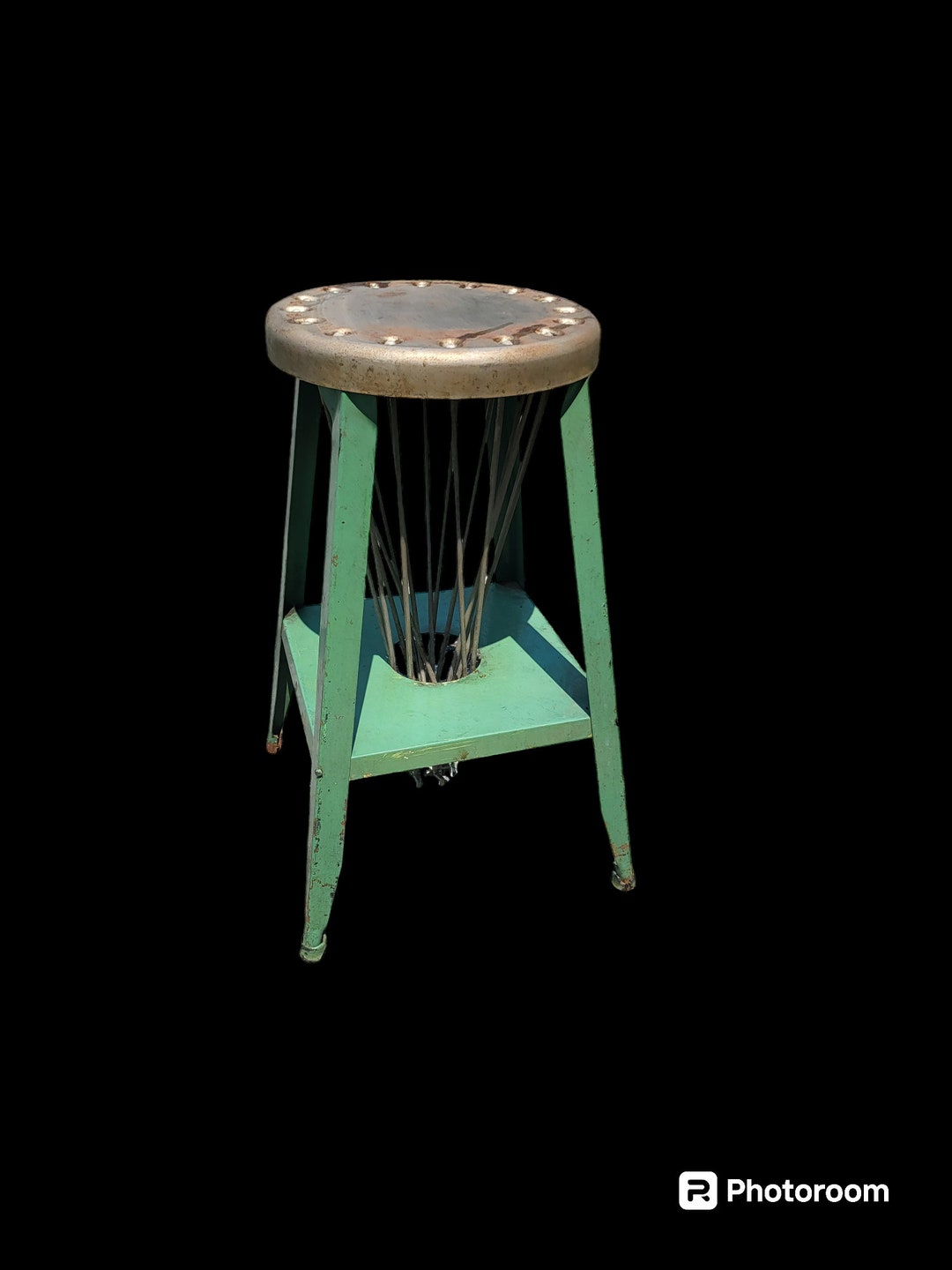 Antique Stool, Metal Stool, Drying Rack Stool, 1930s Stool, Industrial ...