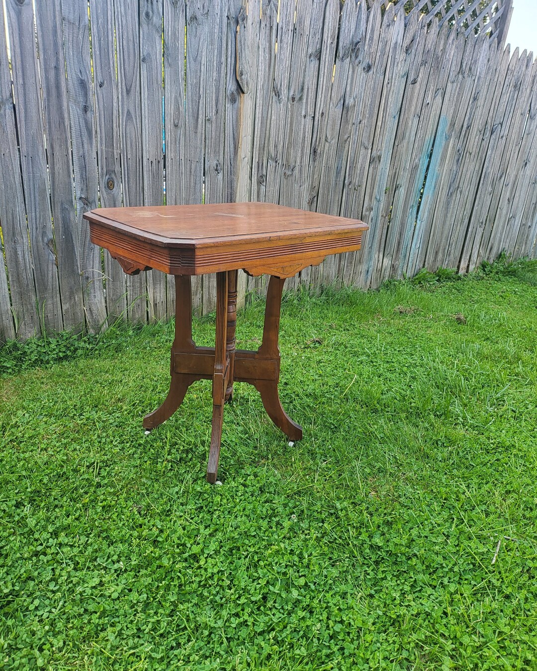 Eastlake Table, Parlor Table, Side Table, Wood Table, Rolling Table