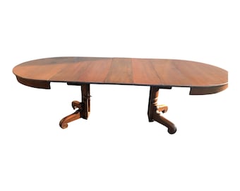 RARE 8-Foot Antique Tiger Oak Dining Table | 1899 Watertown Split-Pedestal | Museum-Grade Original Patina | 96" Expanding Quarter-Sawn Oak M