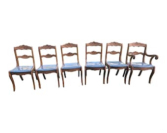 Presidential Heritage: Set of 6 Tell City "Rose Back" Dining Chairs