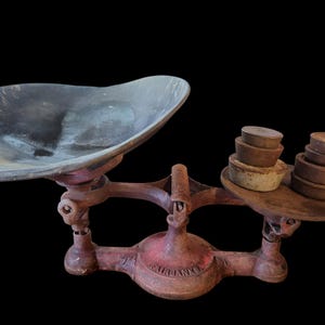 Vintage Fairbanks Cast Iron Balance Scale: Antique Farmhouse Kitchen Decor