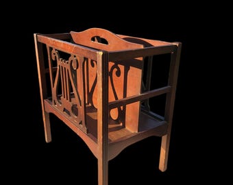 Vintage Harp Book Stand: Magazine Music Display