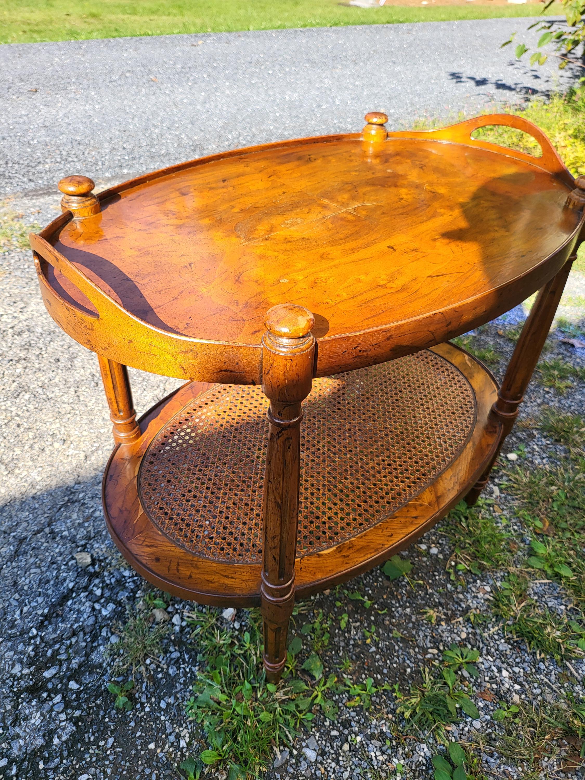 Vintage Drexel Heritage Oval Serving Table With Cane Shelf - Etsy