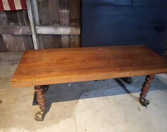 clawfoot coffee table,  clawfoot table, brass claw foot table, gothic coffee table