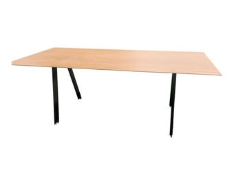 Andreu World White Oak Counter-Height Table – Minimalist Plywood Edge Designer Collaboration Desk