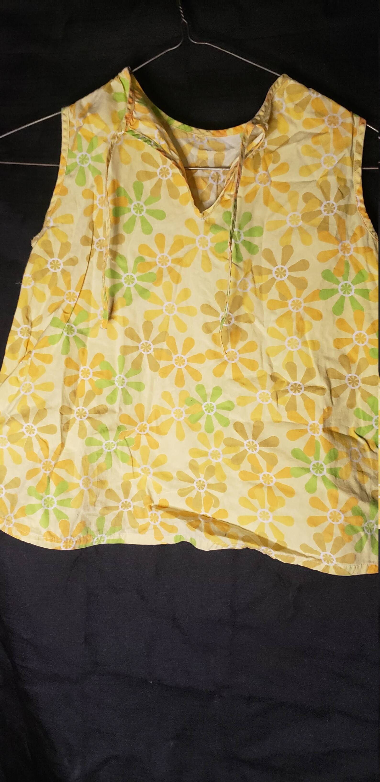 Flower shirt yellow flowers yellow shirt sleeveless yellow | Etsy