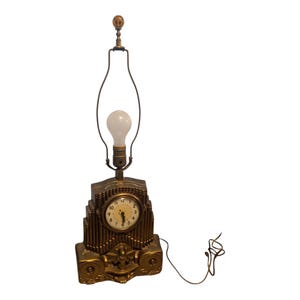 RARE 1930s Art Deco Telechron "Organist" Lamp | Working Clock