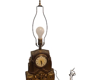 RARE 1930s Art Deco Telechron "Organist" Lamp | Working Clock