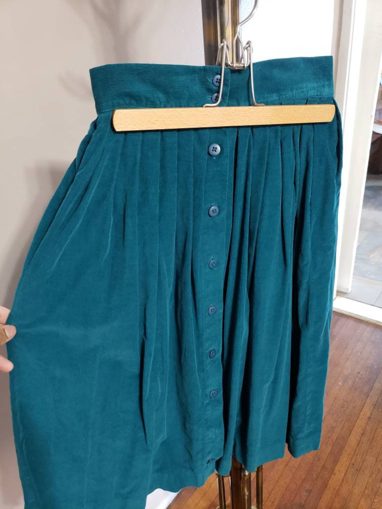 Green skirt corduroy skirt green corduroy woman skirt | Etsy