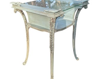 Vintage Adams Alway Ornate Side Table – French Provincial Shabby Chic Accent