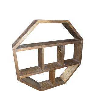 Octagon wall shelf, wood  octogon wall shelf, decorative wall shelf
