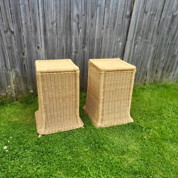 Wicker Pedestal Table Etsy