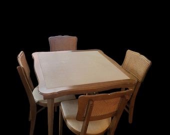 Folding table and chairs, stakmore table, folding table, folding chairs