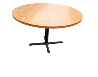 Vintage Burl Wood Formica Dining Table – Mid Century Modern Café Table