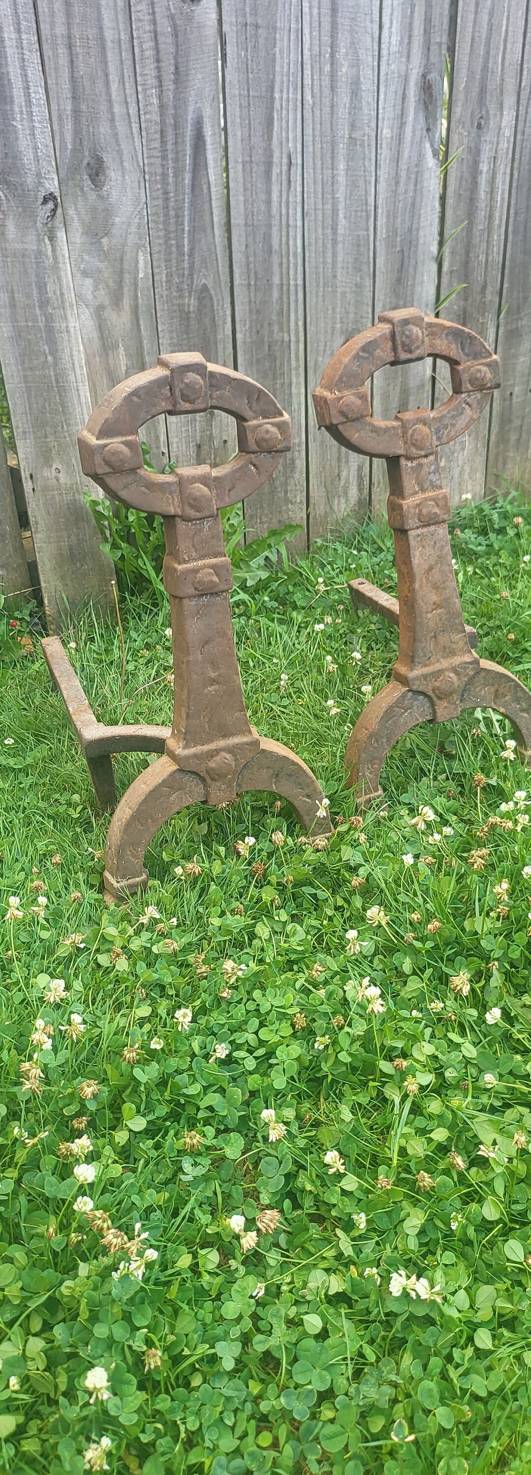 Andirons, Fireplace, Log Holder, Wood Holder, Arts and Crafts, Mission