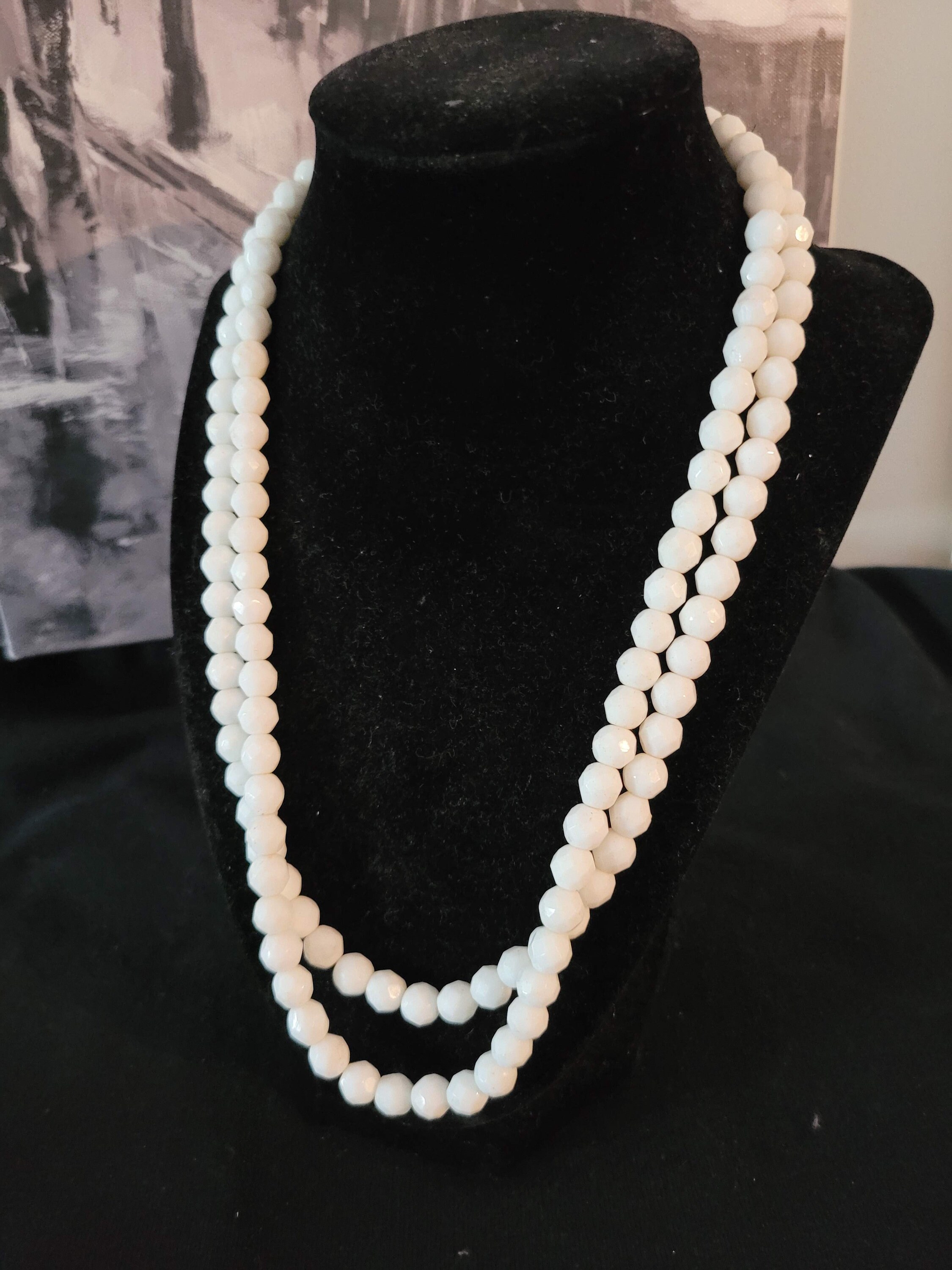 Faux pearl necklace pearl necklace costume jewelry white Etsy