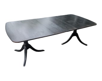 Artisan Shou Sugi Ban Dining Table | Van Sciver Vintage Foundation | Hand-Charred 85” Expanding Statement Piece | Wabi-Sabi Designer