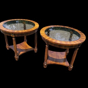 Round side tables,  smoked glass side table,  circular side table