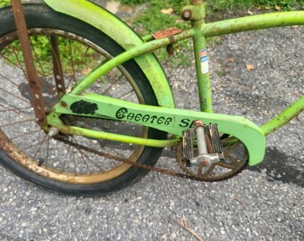 Vintage Murray Banana Seat Bike: Cheater Slick, Green