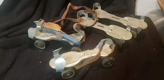 roller skates, metal roller skates, antique roller
