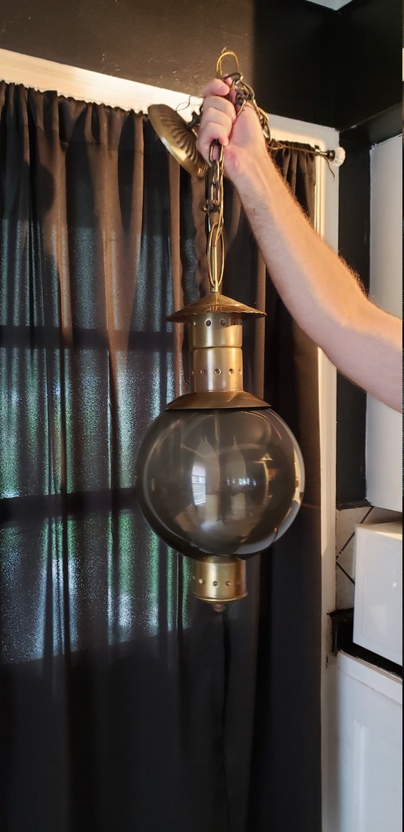 Smoked glass globe best sale