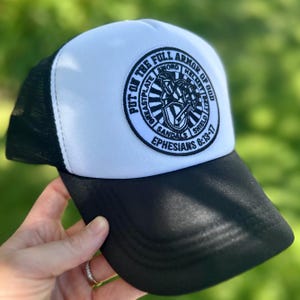 Armor of God Trucker Hat | Christian Patch Hat with Ephesians 6:13-17 | Faith-Based Mesh Cap for Men and Women