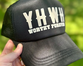 YHWH Worthy Forever Hat – Christian Trucker Cap | Bold Faith Hat for Men & Women