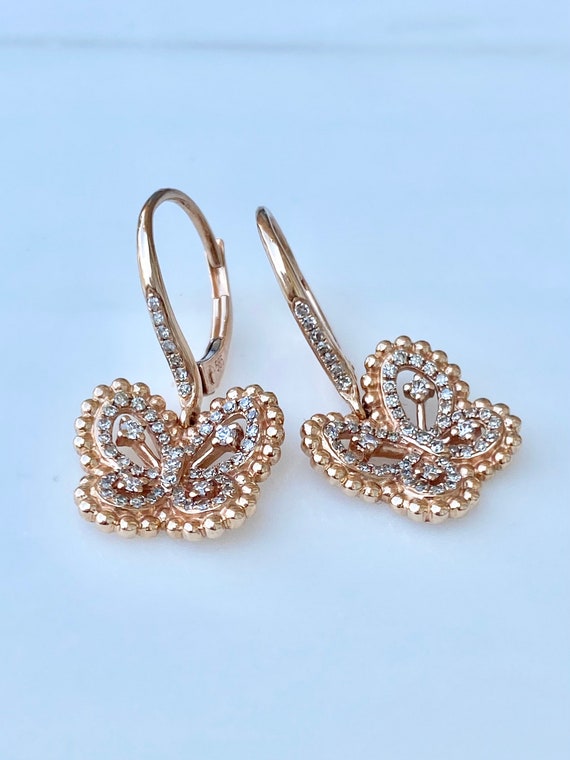 Diamond Butterfly Earrings, Bridal Jewelry for Br… - image 9