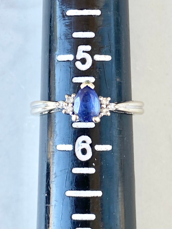 Vintage Tanzanite Diamond 14k Gold Engagement Rin… - image 6