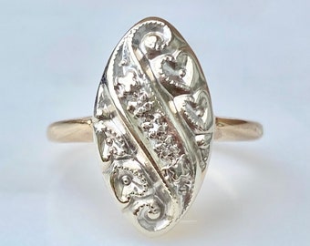 Vintage Style Diamond Ring, Nanette Ring Size 4, 10K Diamond Ring