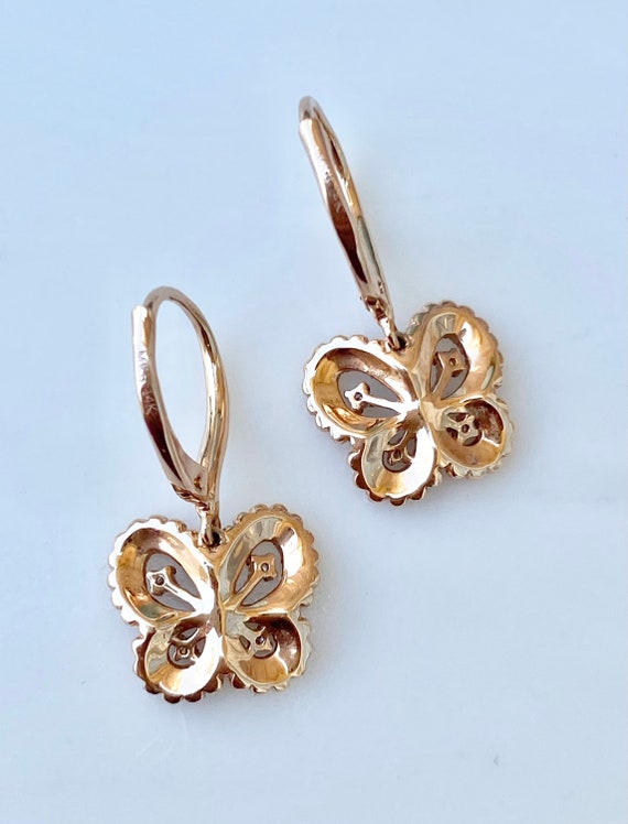 Diamond Butterfly Earrings, Bridal Jewelry for Br… - image 8