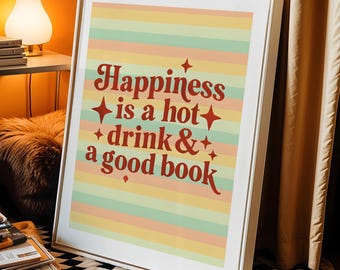 Bookish Poster, Fall Print, Digital Download, Autumn Wall Art, Dorm Room Decor, Library Poster, Classroom Decor, Cozy Reading Corner
