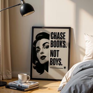 Bookish Poster, Woman Reading, Digital Download Wall Art, Reading Poster, Funny Saying, Retro Wall Art, Library Poster, Literary Decor