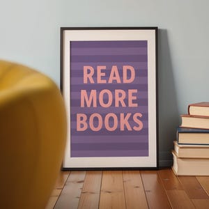 Lesen Sie mehr Bücher, Buch-Poster, Digitaler Download Wandkunst, Lese Poster, Leseratte, Klassenzimmer Dekoration, Wand Dekor, Kinderzimmer Poster